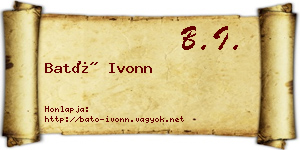 Bató Ivonn névjegykártya